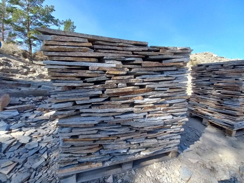 Плитняк златолит серебристый для фасада купить в Екатеринбурге