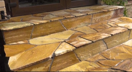 Плитняк златолит жёлтый золотистый для отмостки купить в Екатеринбурге